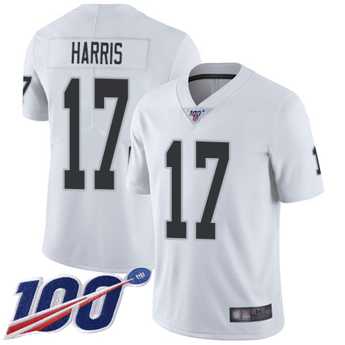 Men Oakland Raiders Limited White Dwayne Harris Road Jersey NFL Football 17 100th Season Vapor Jersey